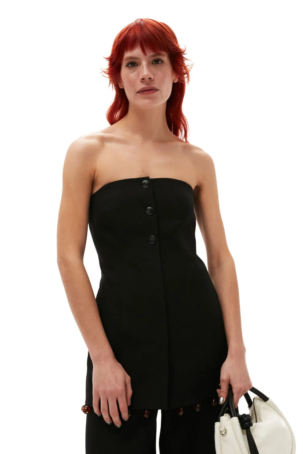 Ganni - Cotton Suiting Sleeveless Top