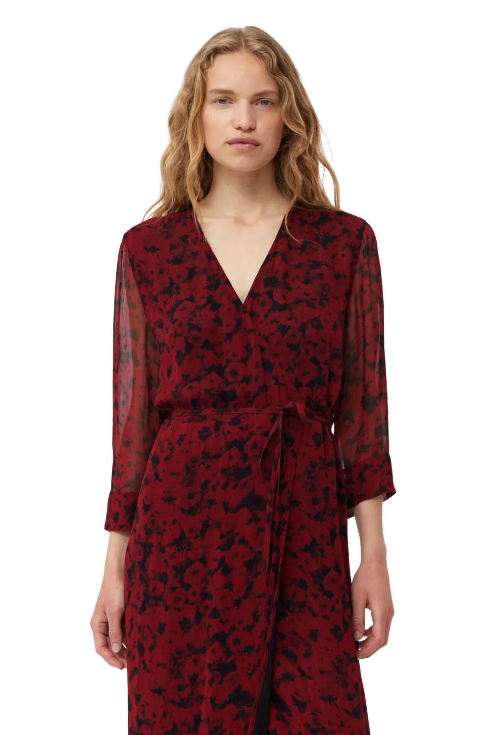 Ganni - Printed light georgette wrap midi dress