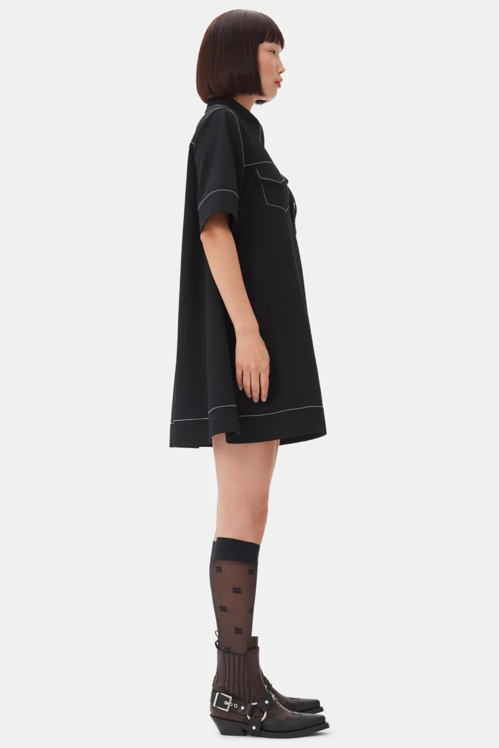 Ganni - Crepe Sable Mini Dress