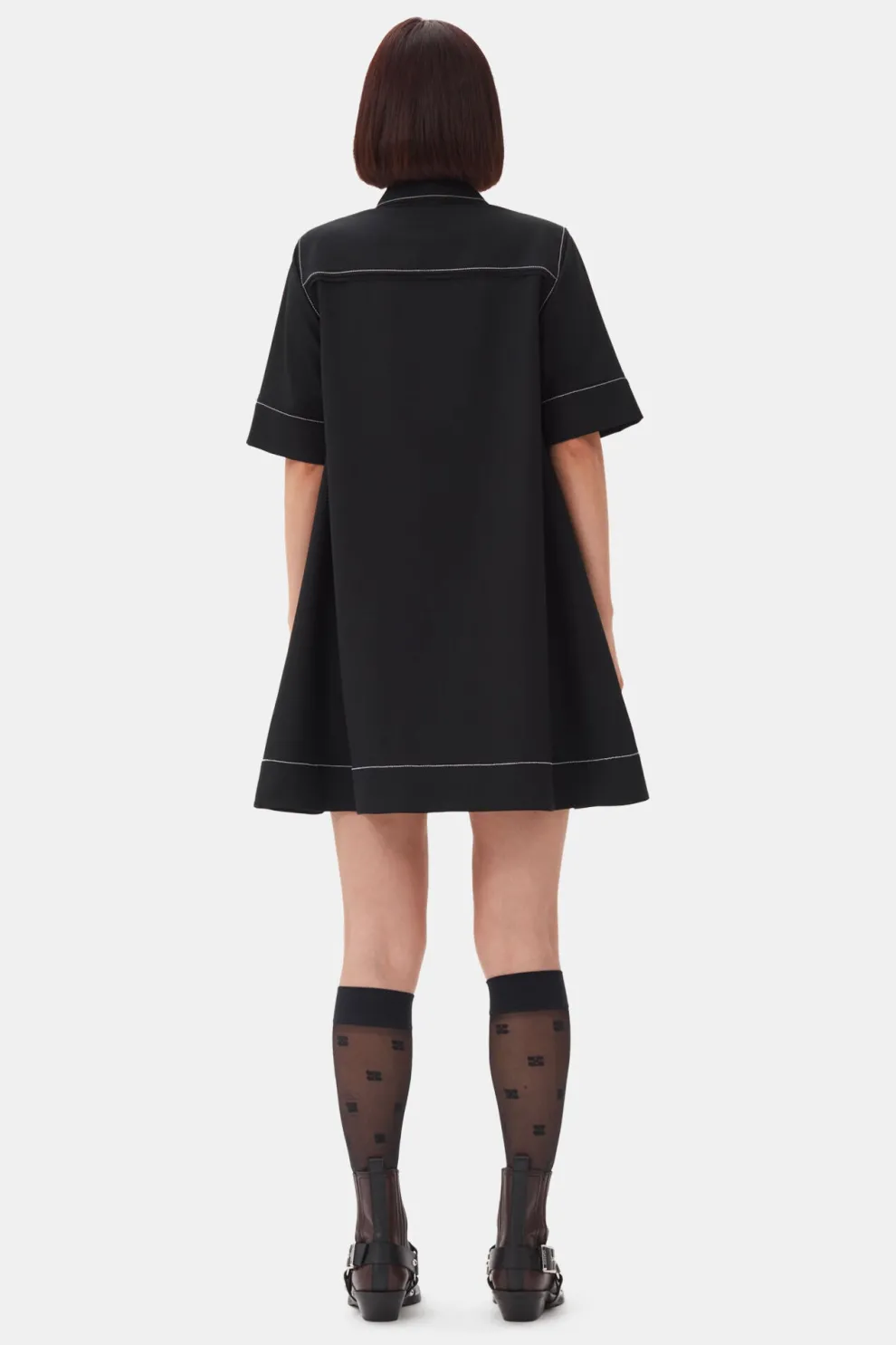 Ganni - Crepe Sable Mini Dress