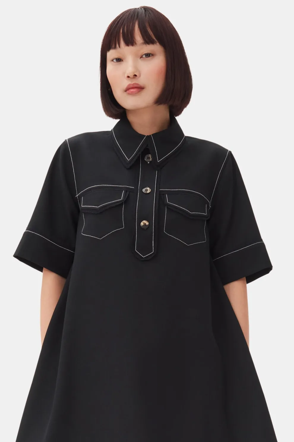 Ganni - Crepe Sable Mini Dress