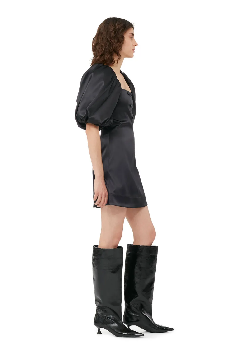 Ganni - Double Satin Mini Dress