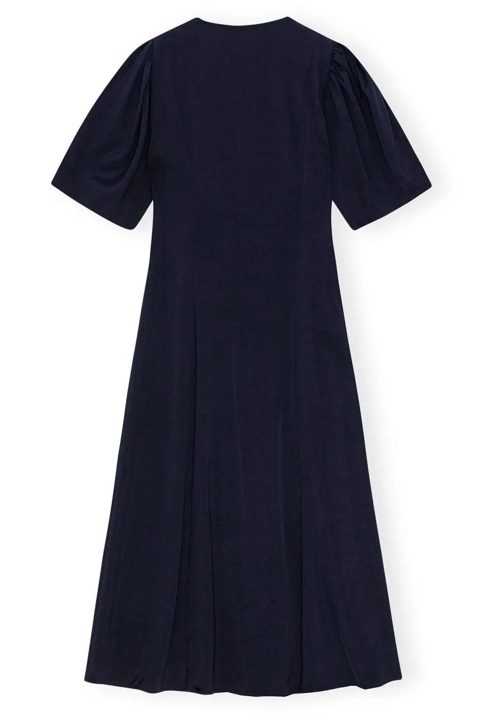 Ganni - Viscose Twill Wrap Midi Dress