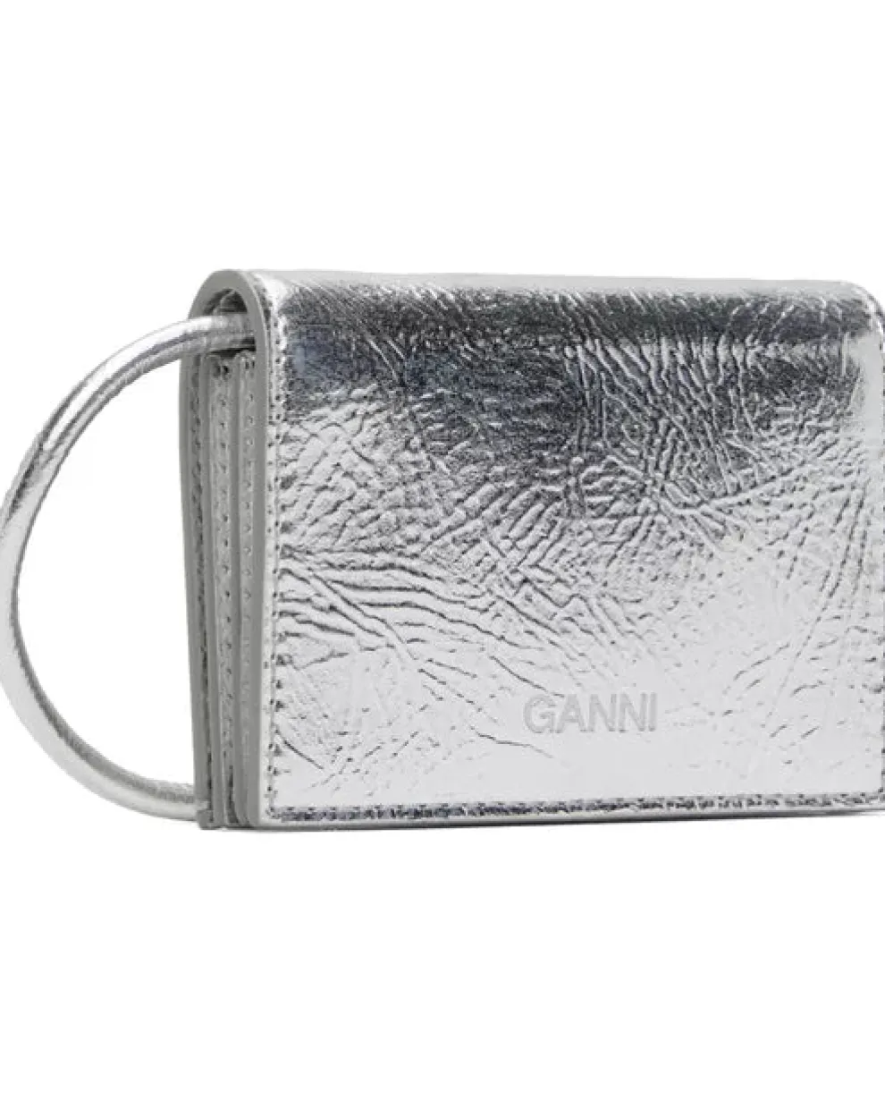 Ganni - Ganni Bou Wallet On Strap Metallic