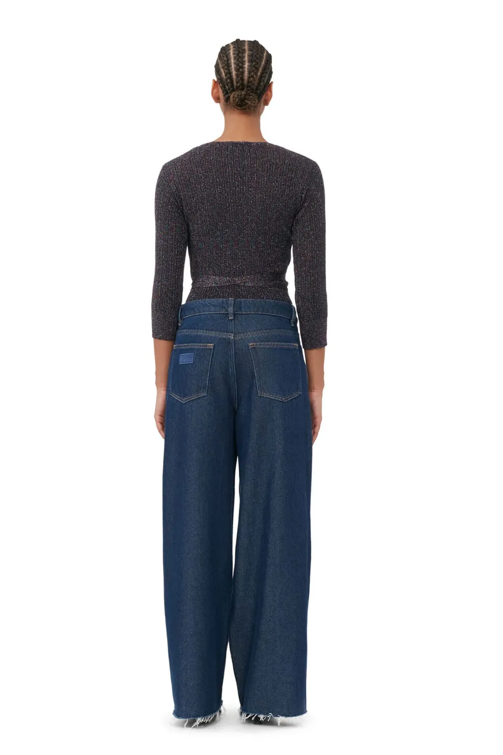 Ganni - Sparkle Rib Wrap Top