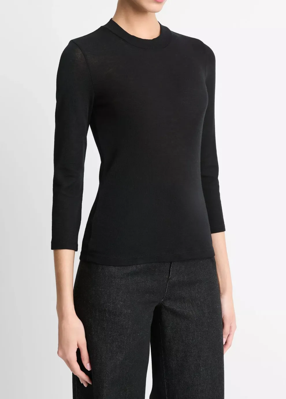 Vince - 3/4 Sleeve High Crew Top