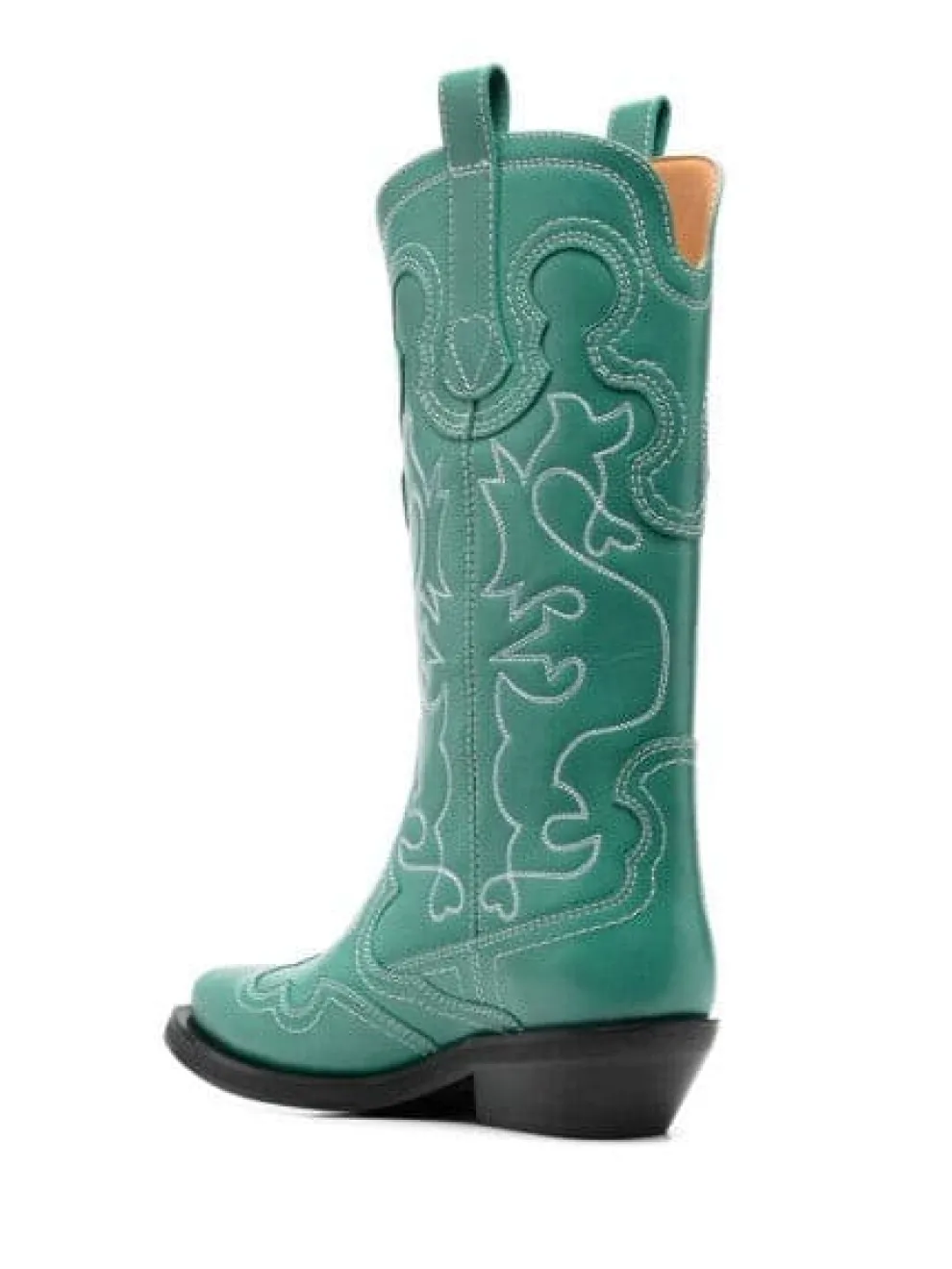 Ganni - Western Boots with Embroidery